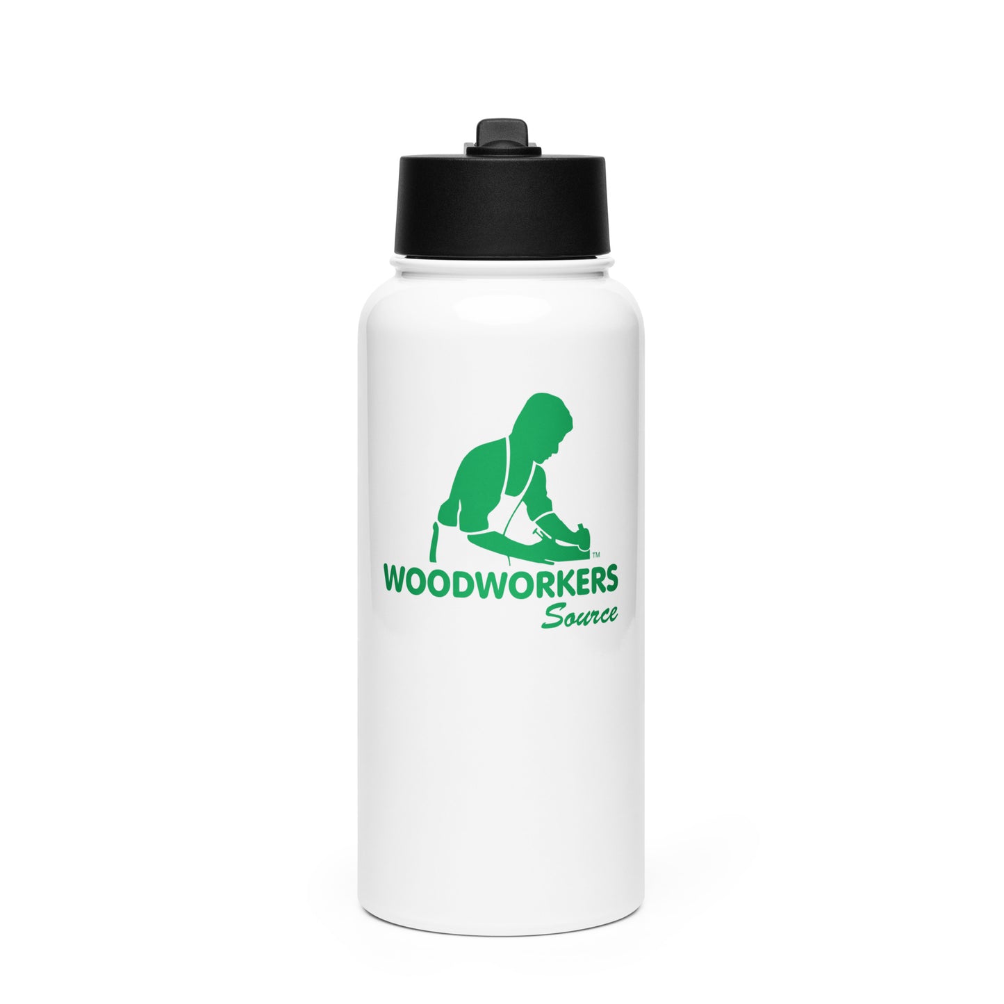 Stainless steel water bottle with a straw lid