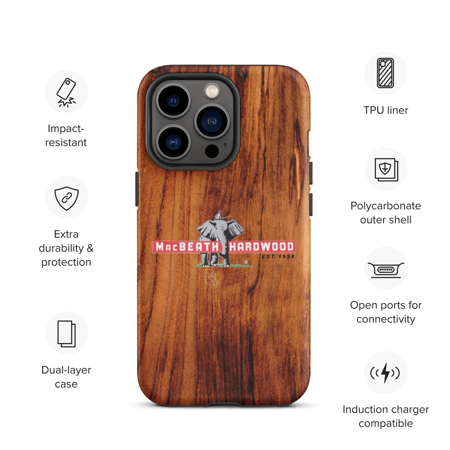 MacBeath Hardwood Tough iPhone case