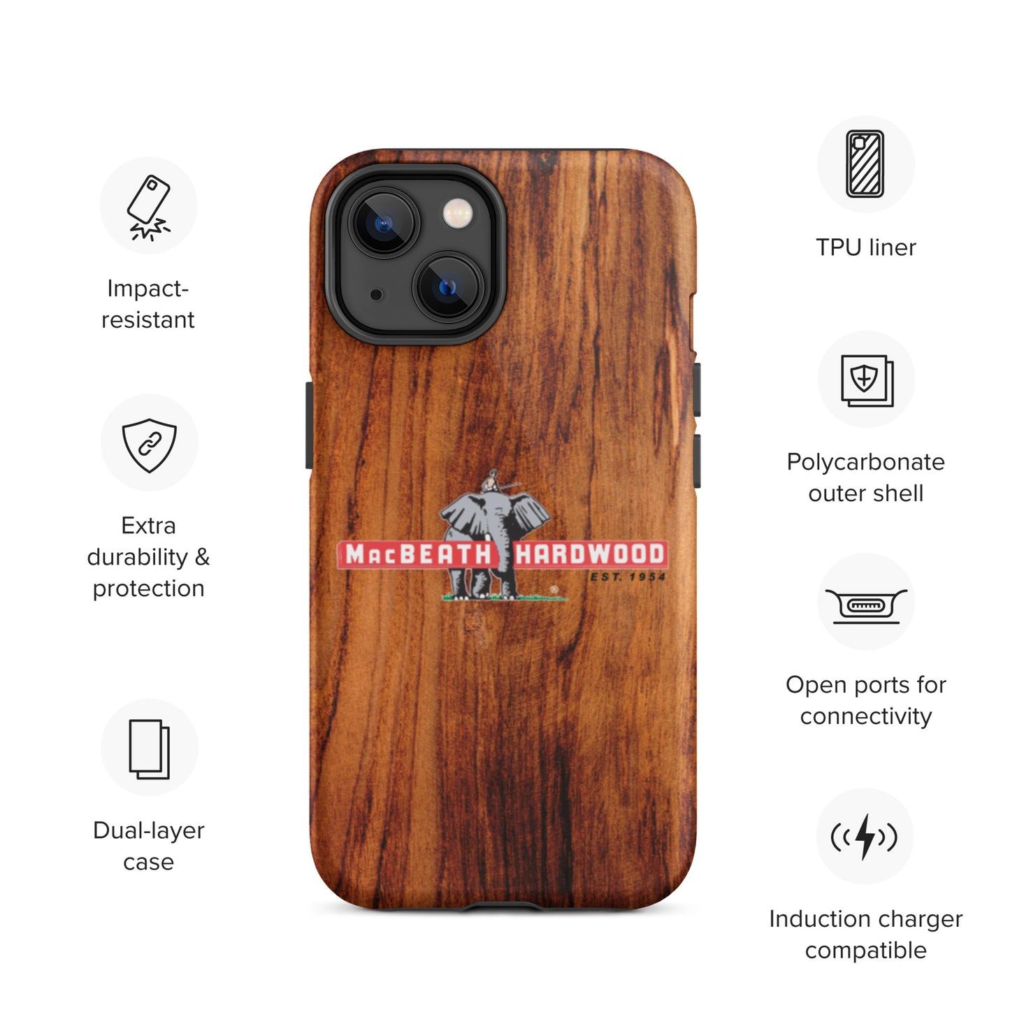 MacBeath Hardwood Tough iPhone case