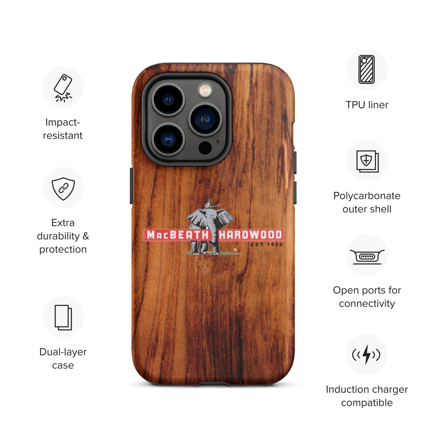 MacBeath Hardwood Tough iPhone case