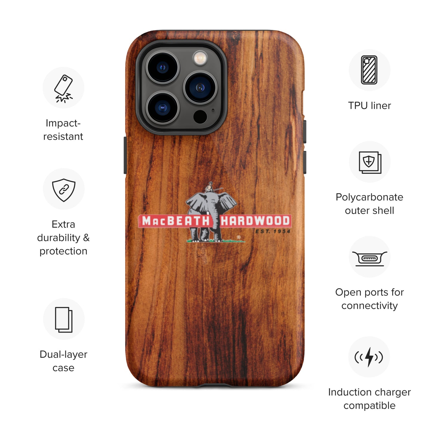 MacBeath Hardwood Tough iPhone case