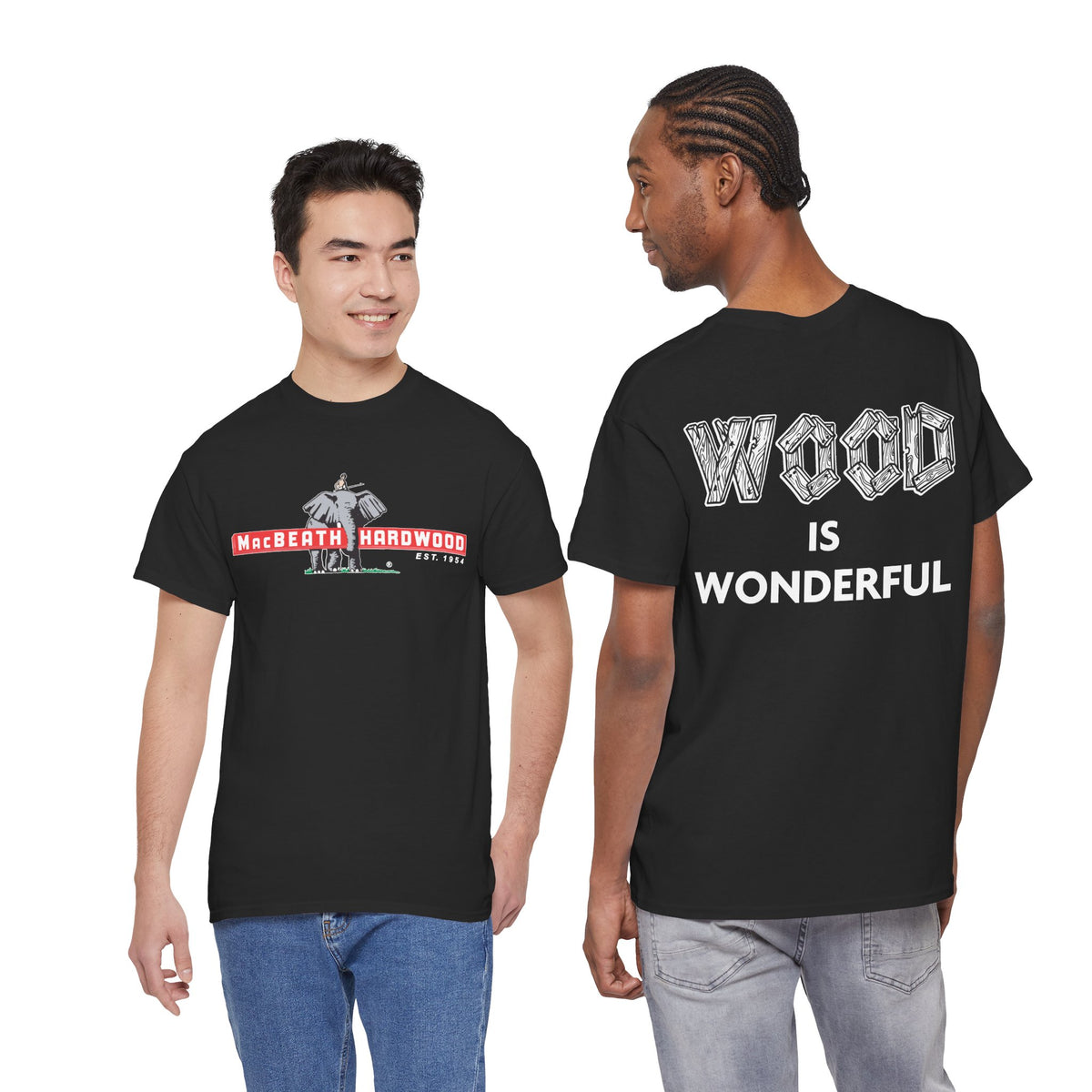 Wood is Wonderful, Heavy Cotton Tee - MacBeath Hardwood Front Logo