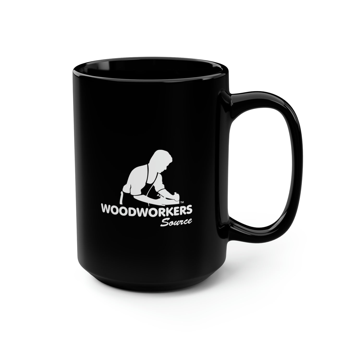 Woodworkers Source Black Coffee Mug, 15oz