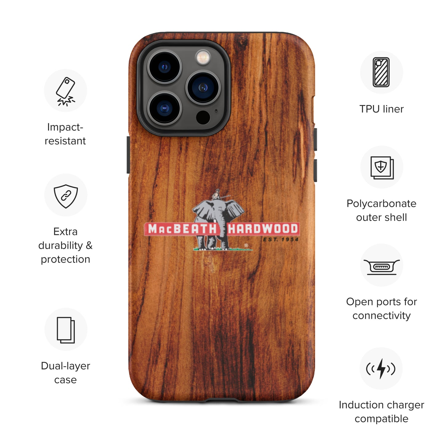 MacBeath Hardwood Tough iPhone case